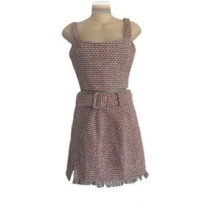 Babaton Pink Tweed Set (Crop Top & Mini Skirt)